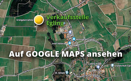 Satellitenkarte mit der Verkaufsstelle Egling, Verlinkung zu Google Maps in externem Fenster